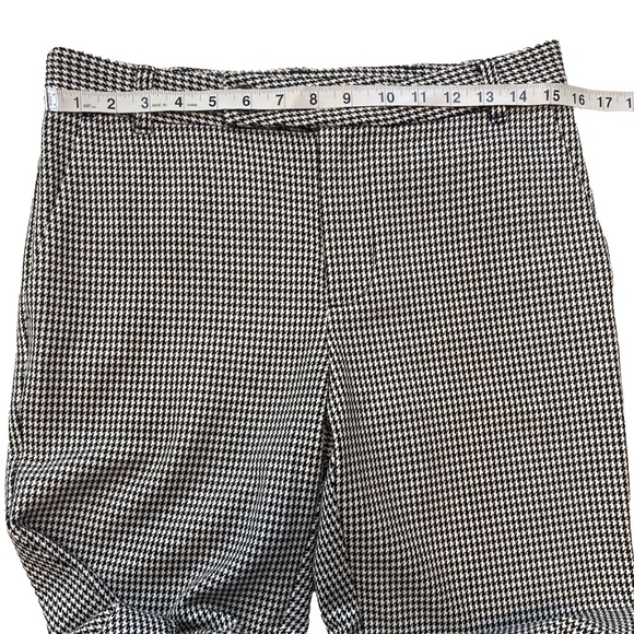 Maeve by Anthropologie Houndstooth Wide-Leg Pants Black & White Size 4 Tall - Picture 4 of 16